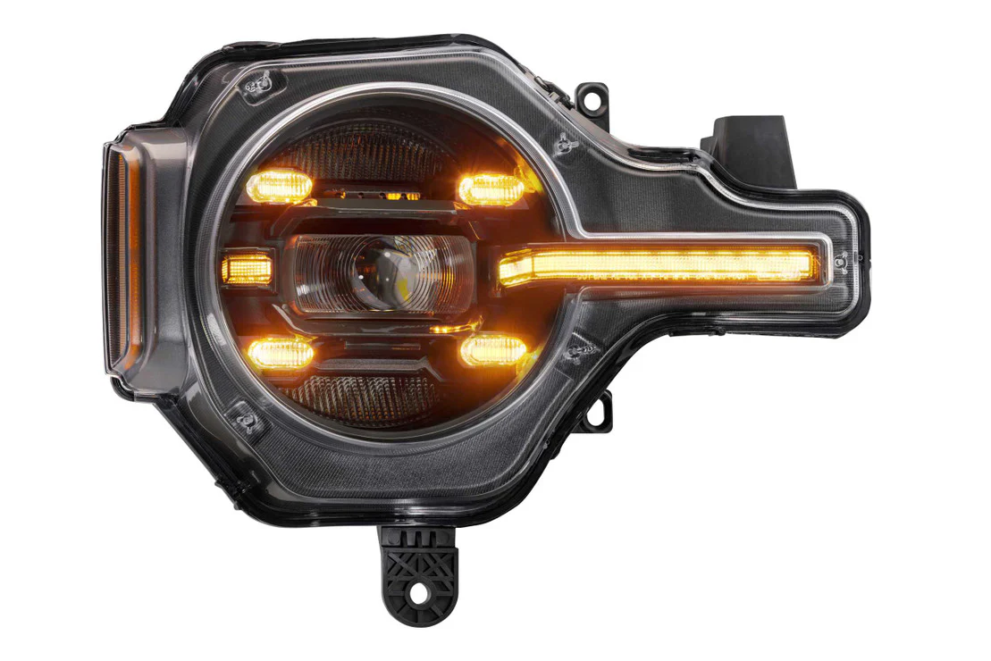 2021-2025+ Ford Bronco Amber LED DRL Projector Headlights Assemblies - Image 4