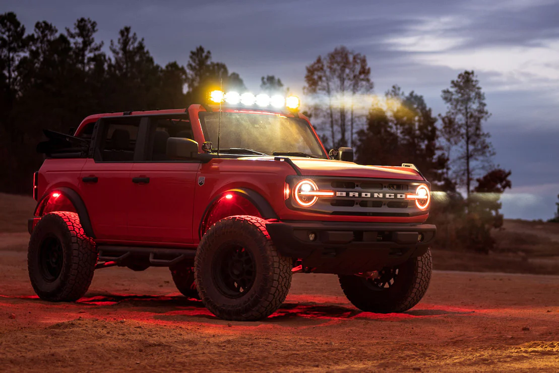 2021-2025+ Ford Bronco RGB LED Color-Changing DRL Headlight Assemblies - Image 4