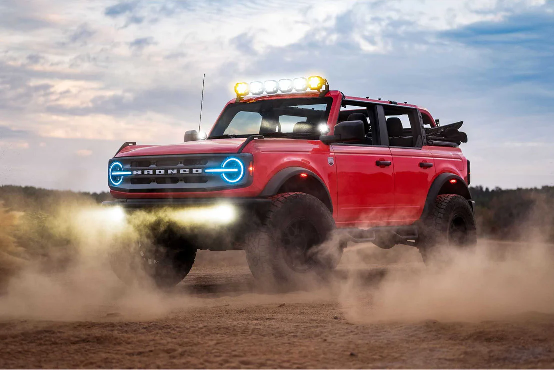 2021-2025+ Ford Bronco RGB LED Color-Changing DRL Headlight Assemblies - Image 8