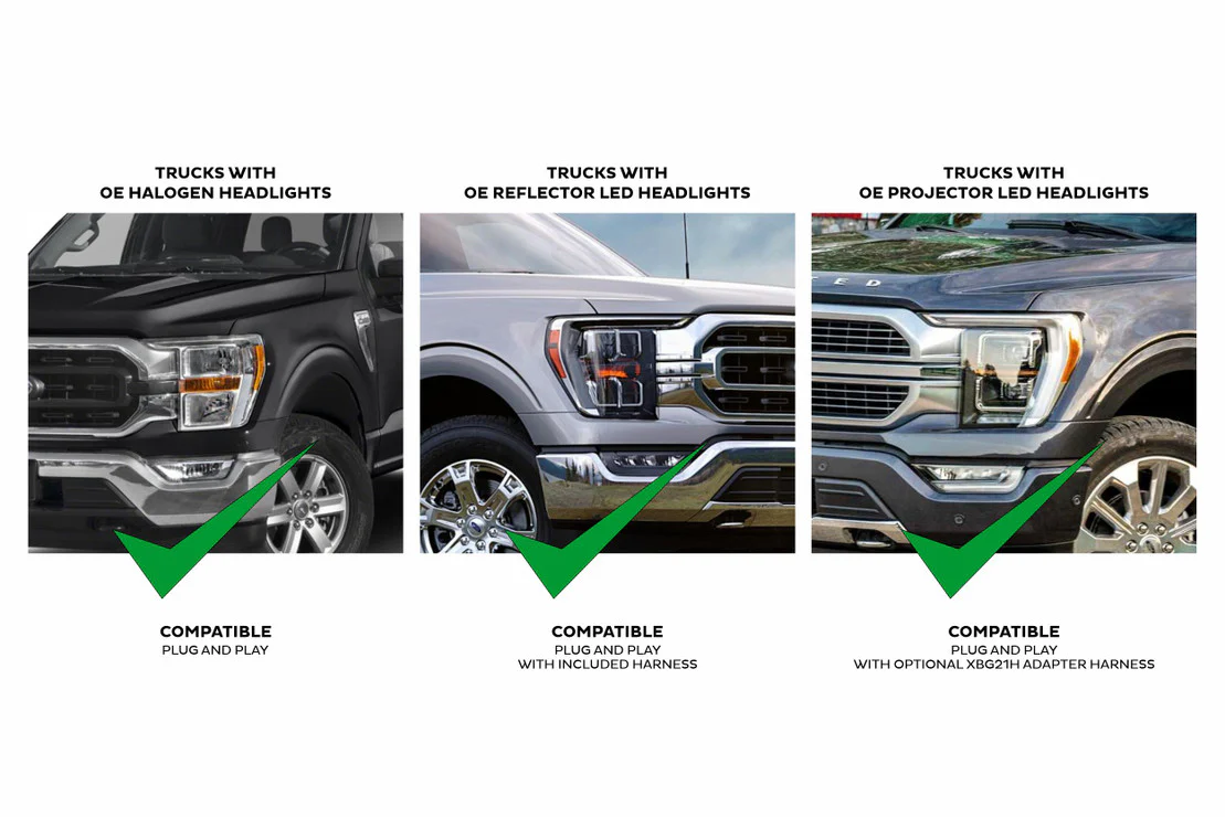 2021-2023 Ford F150 White LED DRL XBG Grill Light Assembly - Image 5