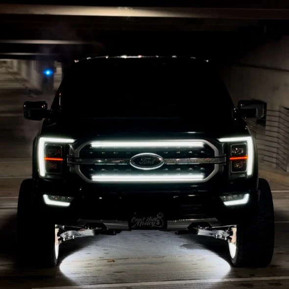 2021-2023 Ford F150 Platinum XLT LED Grill Accent Lights Bars Kit - Image 3