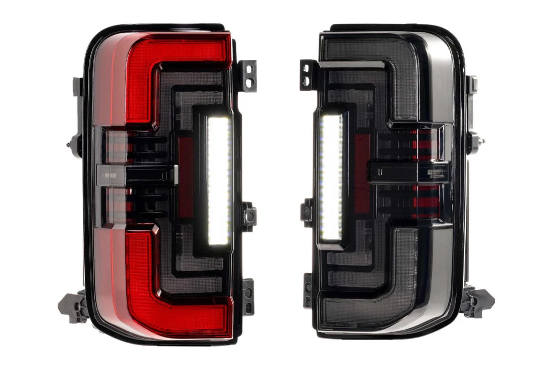 2021+ Ford Bronco Red Smoked XB LED Low Profile Tail Lights - Image 8