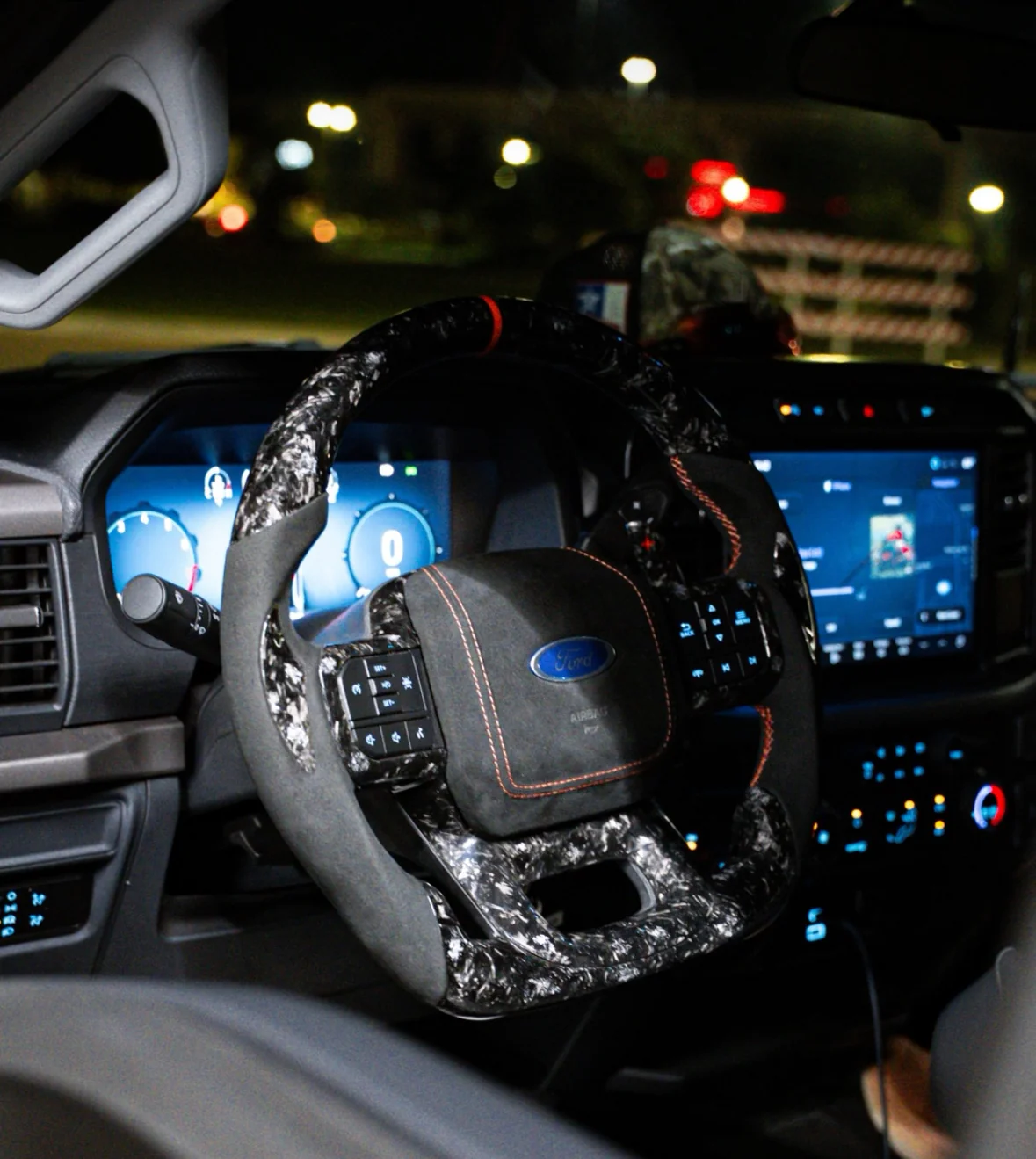 2021-2026+ Ford F150 & Raptor Custom Carbon Fiber LED Steering Wheel - Image 3