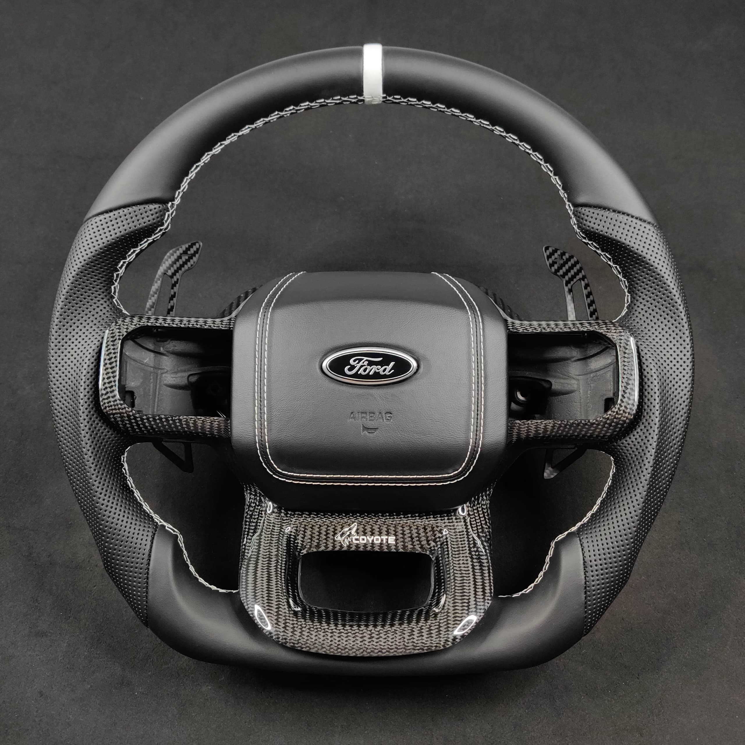 2021-2026+ Ford F150 & Raptor Custom Carbon Fiber LED Steering Wheel - Image 39