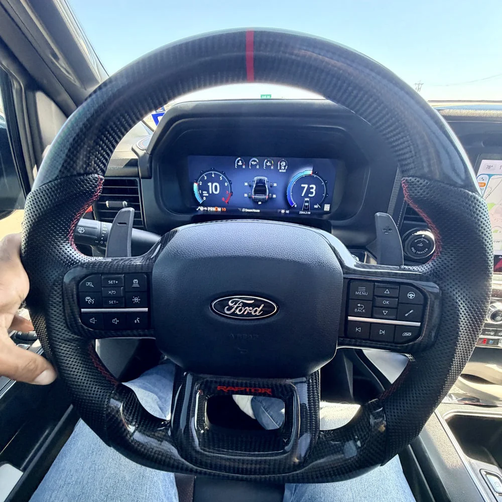 2021-2026+ Ford F150 & Raptor Custom Carbon Fiber LED Steering Wheel - Image 8