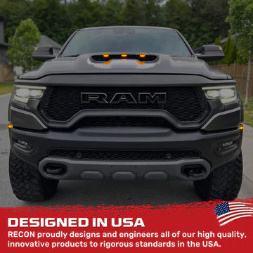 Ram TRX RHO Smoked White/Amber LED Hood + Fender Lights - Image 8