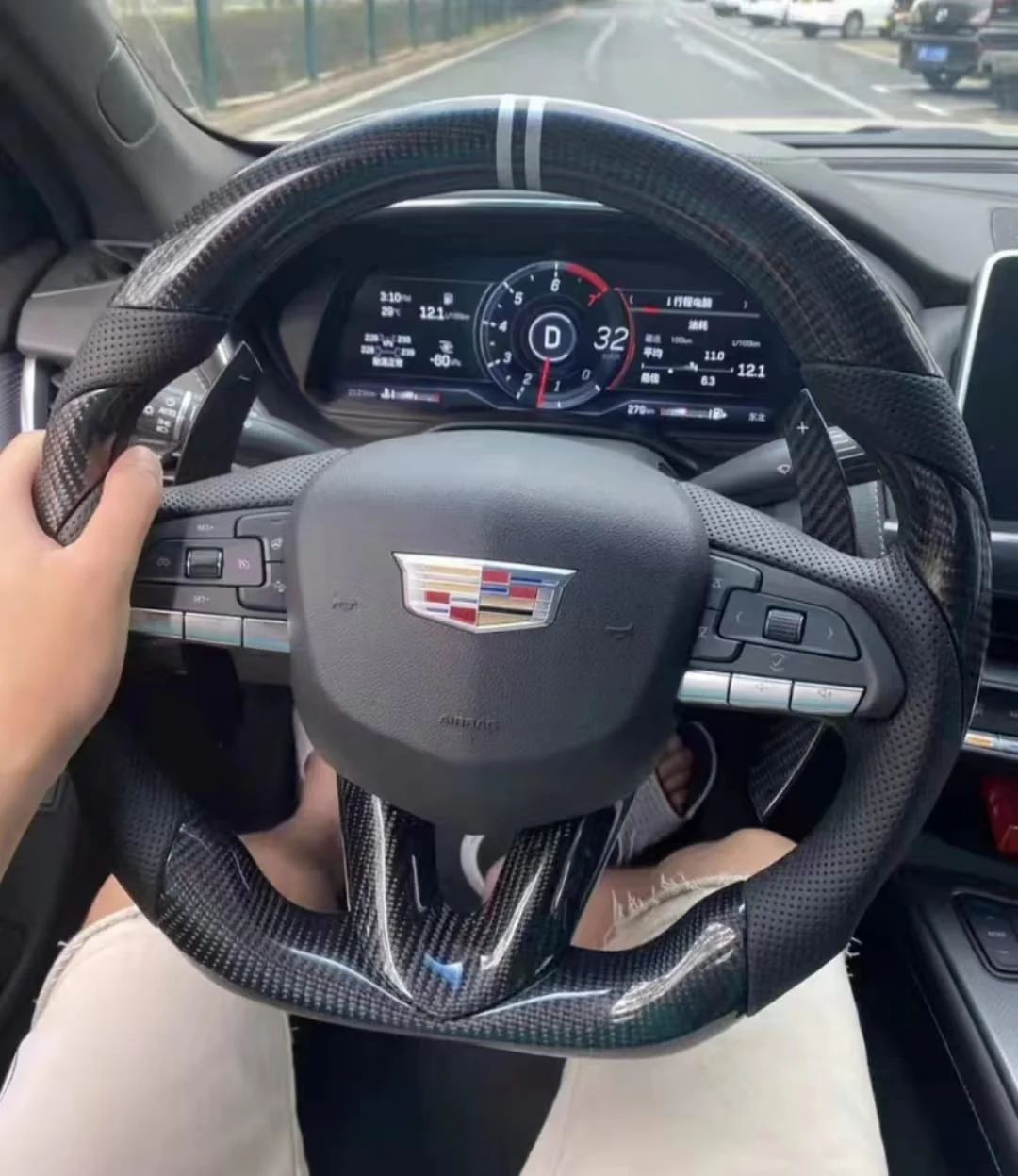 2020-2026+ Cadillac CT4/CT5 Blackwing Carbon Fiber LED Steering Wheel - Image 11