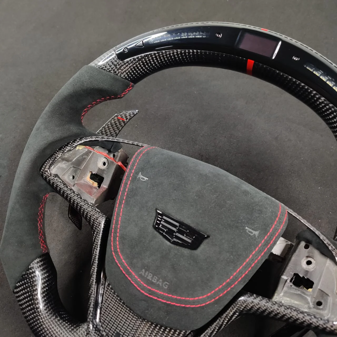 2013-2020 Cadillac CTS/ATS Carbon Fiber LED Steering Wheel - Image 7