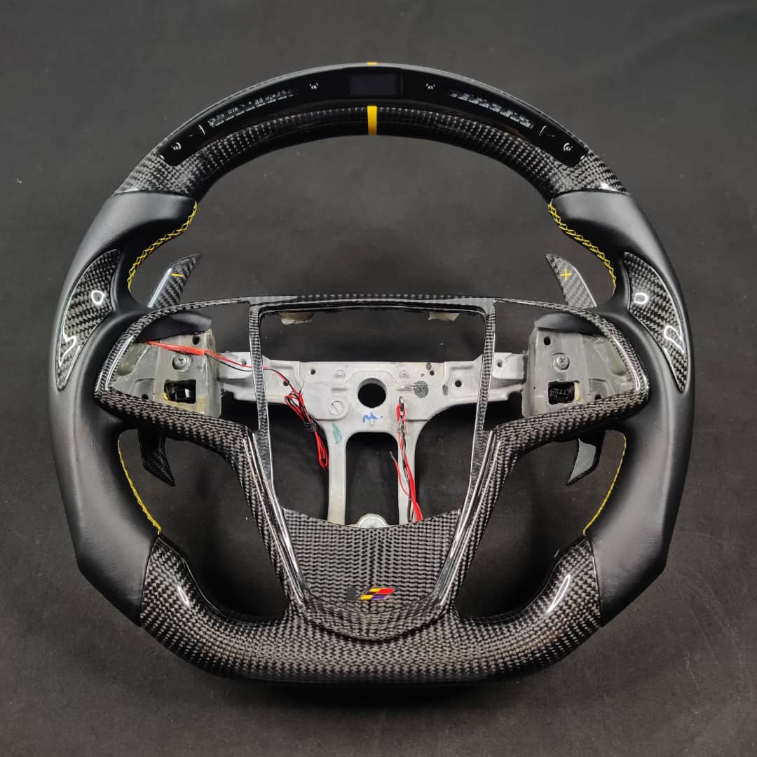 2013-2020 Cadillac CTS/ATS Carbon Fiber LED Steering Wheel - Image 8