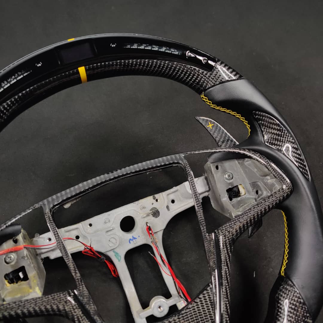 2013-2020 Cadillac CTS/ATS Carbon Fiber LED Steering Wheel - Image 11