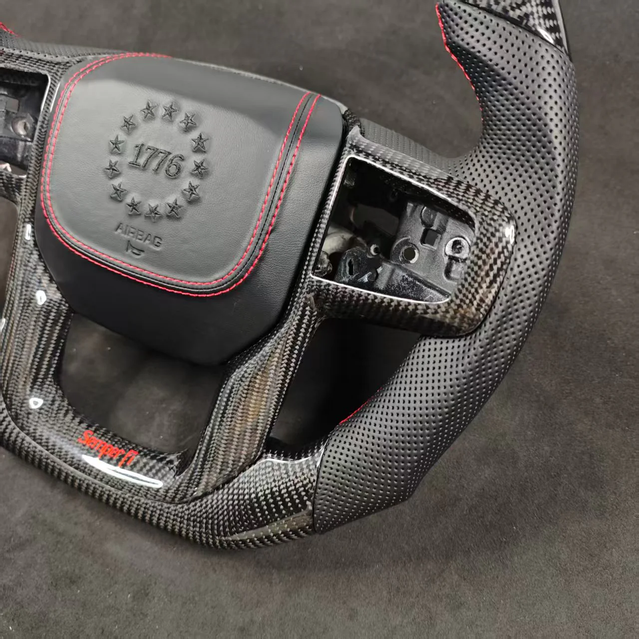 2020-2026+ GMC Sierra 1500 2500 HD Custom Carbon Fiber Steering Wheel - Image 11