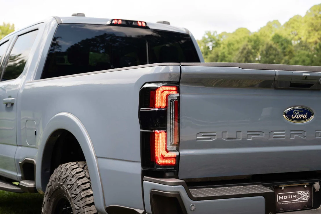 2023-2026+ Ford Super Duty F250 Red Smoked LED Tail Lights - Image 3