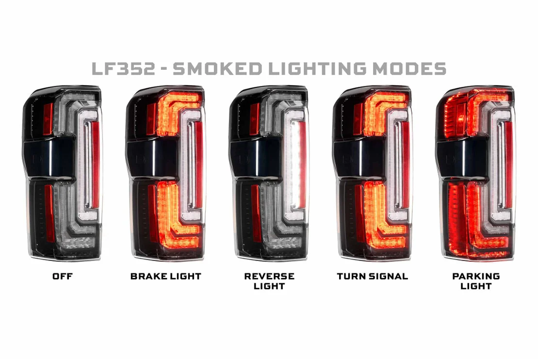 2023-2026+ Ford Super Duty F250 Red Smoked LED Tail Lights - Image 7