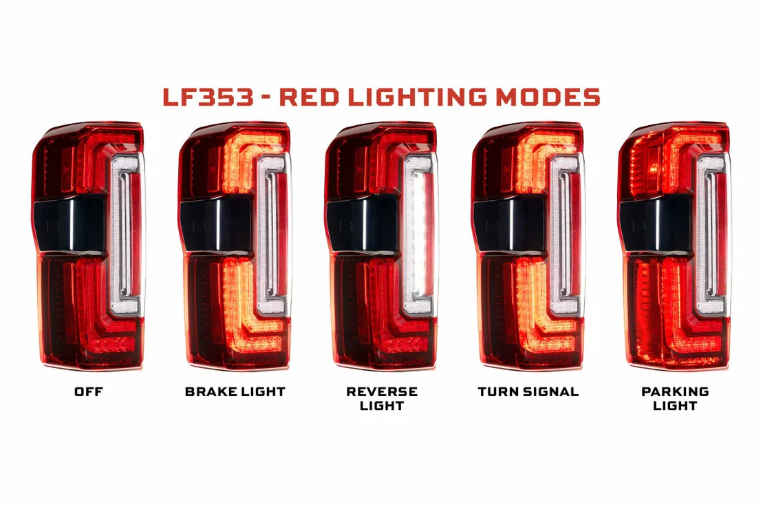 2023-2026+ Ford Super Duty F250 Red Smoked LED Tail Lights - Image 8