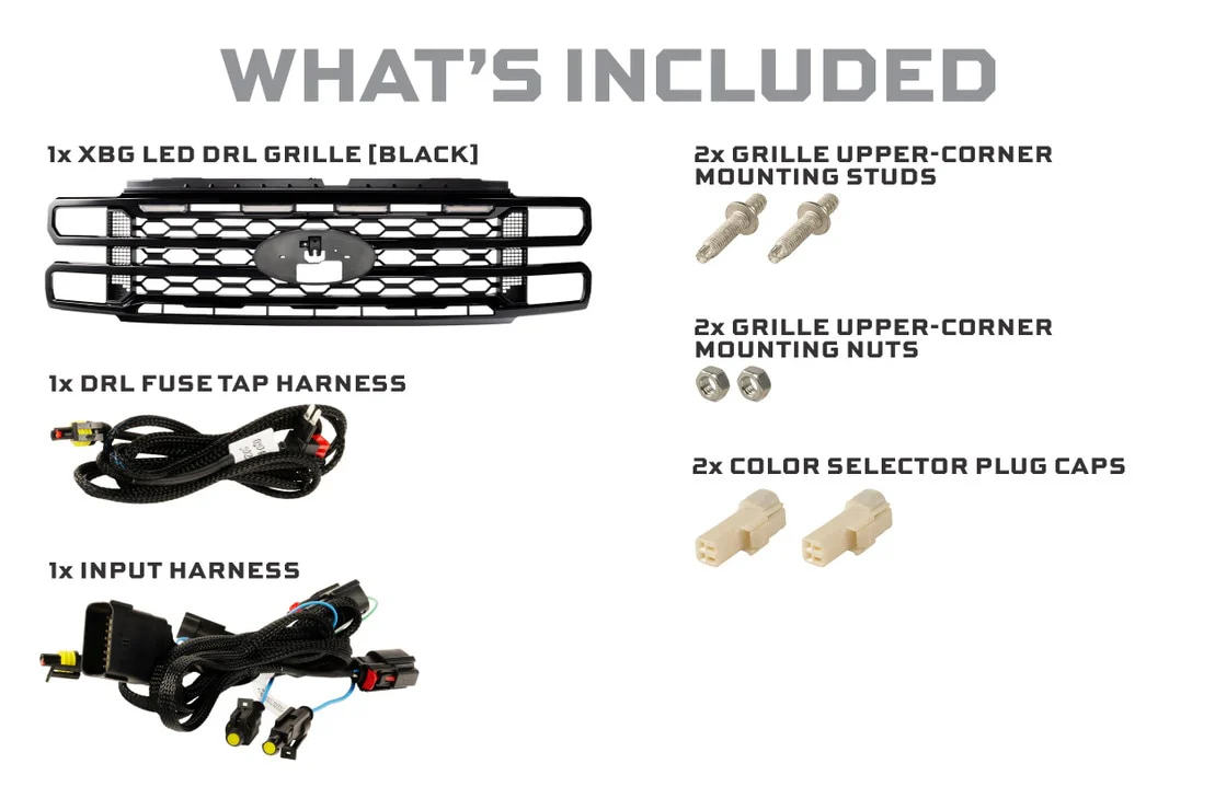 2023-2026+ Ford Super Duty White Amber LED XBG Grill Light Assembly - Image 7