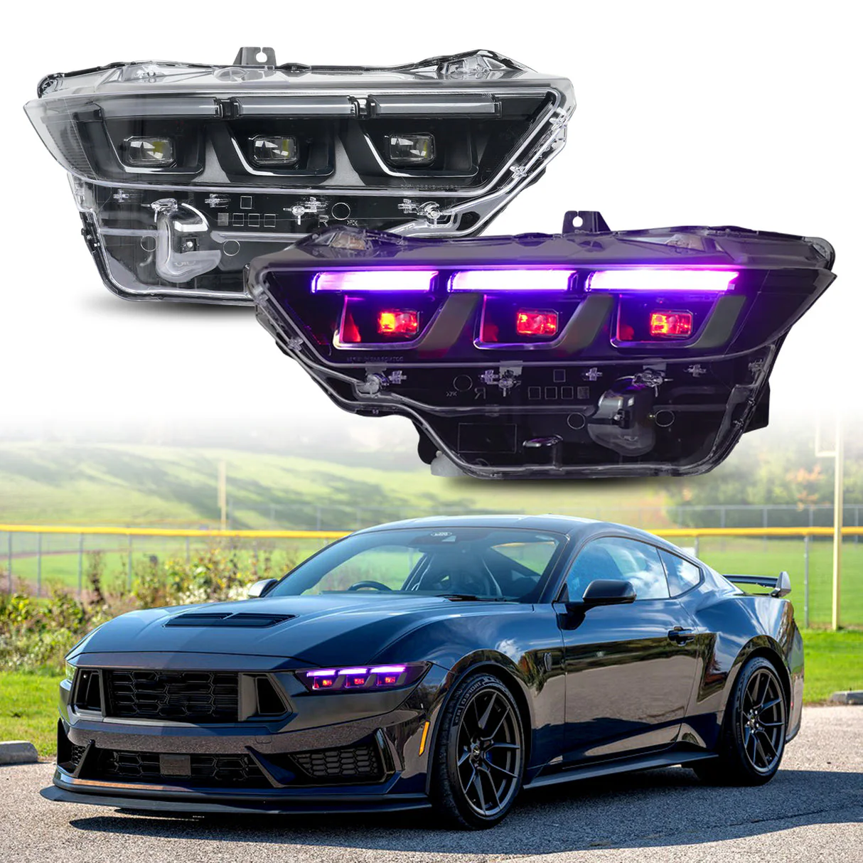 2024-2026+ Ford Mustang S650 RGB Flow Smoked Clear LED Tail Lights - Image 12