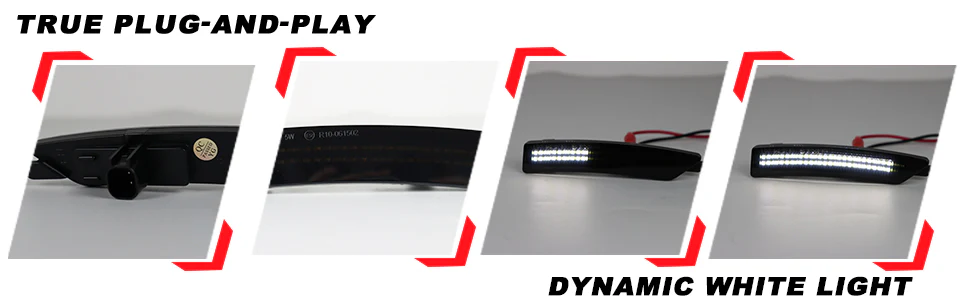 2024-2026+ Ford Mustang S650 SCANNING White LED Smoked Side Marker Lights - Image 8