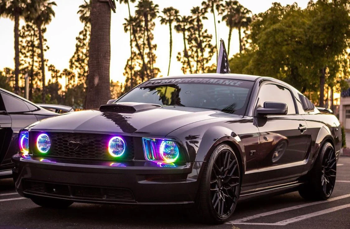 2005-2009 Ford Mustang RGBW Color-Chasing LED Halo Kit - Image 4