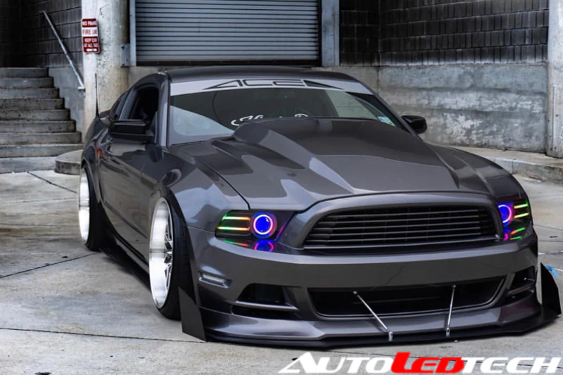 2011-2014 Ford Mustang RGBW Flow Series LED Projector Halo Kit - Image 4