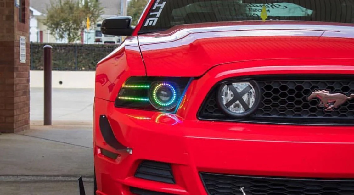 2011-2014 Ford Mustang RGBW Flow Series LED Projector Halo Kit - Image 7