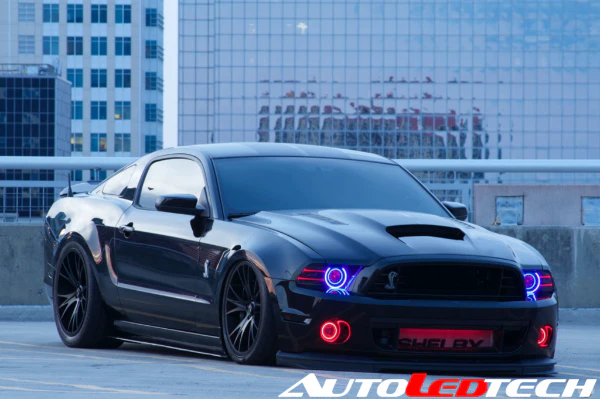2011-2014 Ford Mustang RGBW Flow Series LED Projector Halo Kit - Image 8