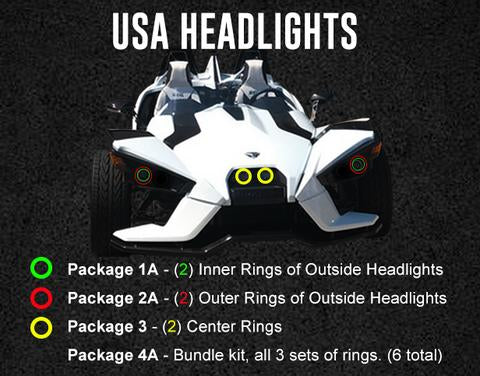 2014-2019 Polaris Slingshot Waterproof Exterior RGBW Color-Chasing Halo Kit (Single Projector Model) - Image 3