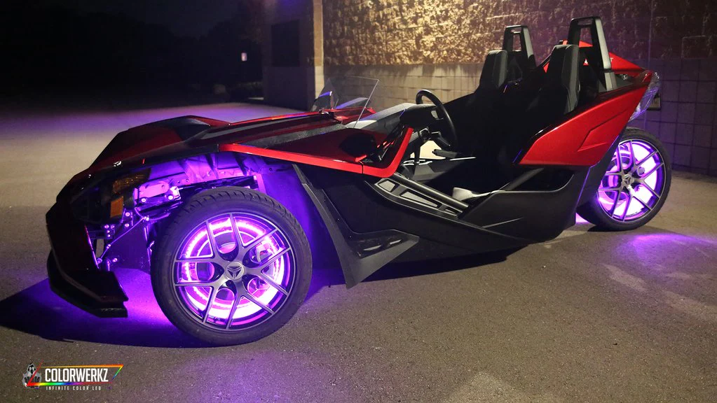 2015-2026+ Polaris Slingshot RGBW Flow Series LED Wheel Ring Lights Kit - Image 13
