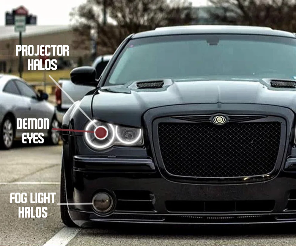 2005-2010 Chrysler 300C/SRT RGBW Flow Series Halo Headlights - Image 17