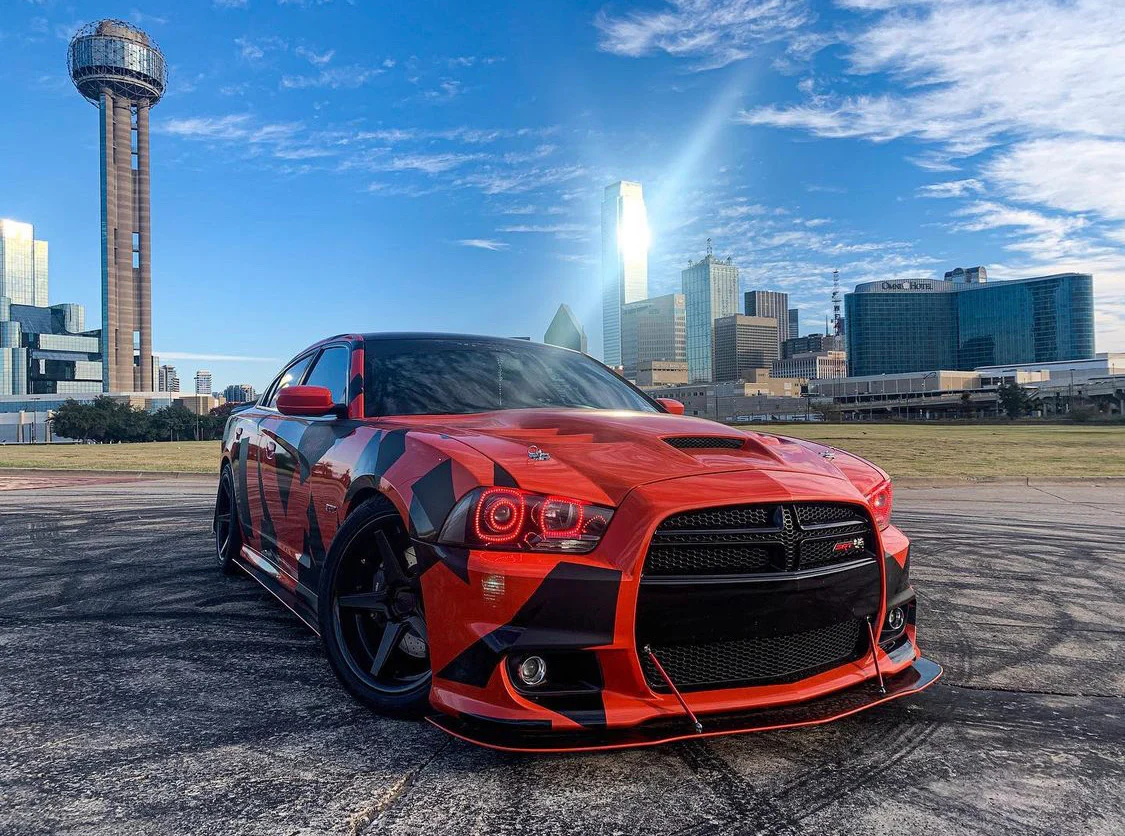 2011-2014 Dodge Charger RGBW Flow Series LED Halo Projector Headlights - Image 10