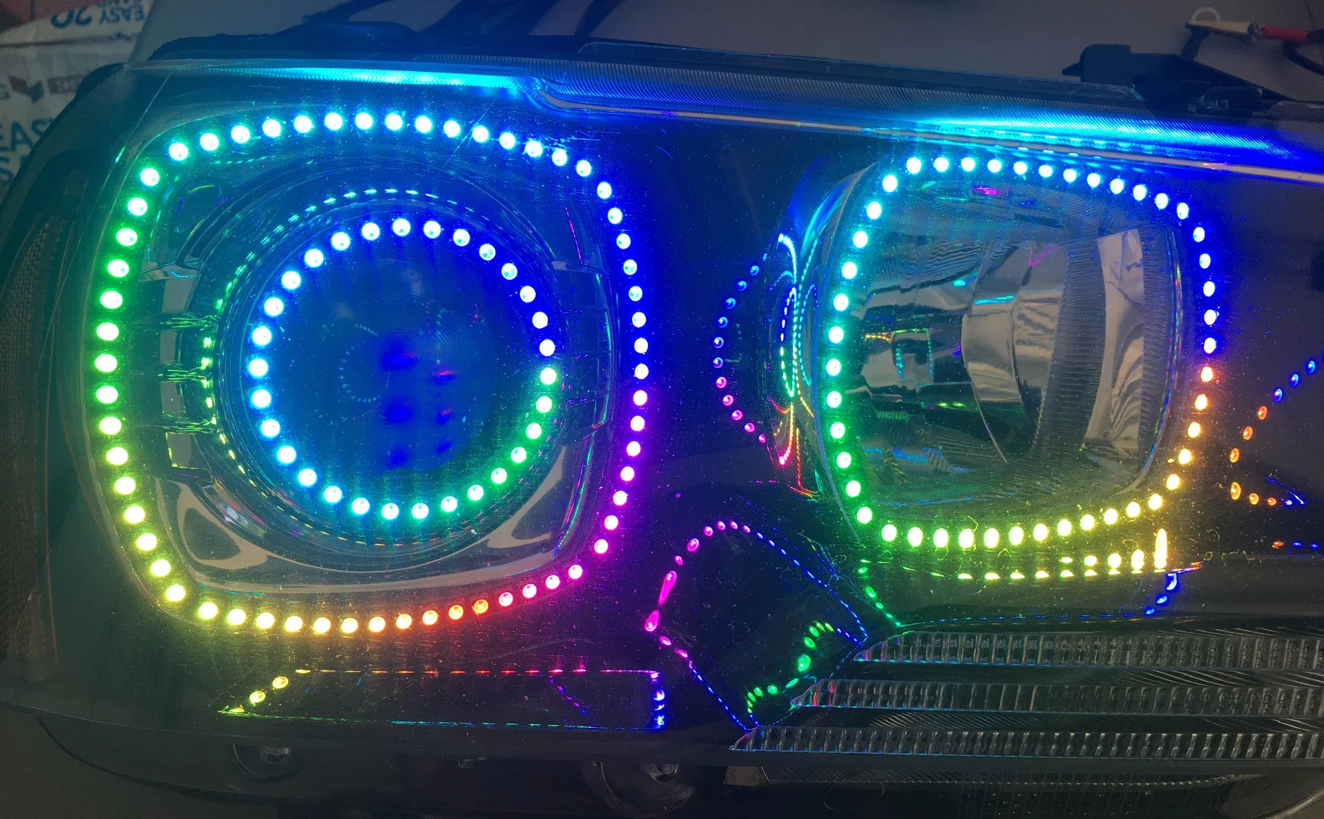 2011-2014 Dodge Charger RGBW Flow Series LED Halo Projector Headlights - Image 15