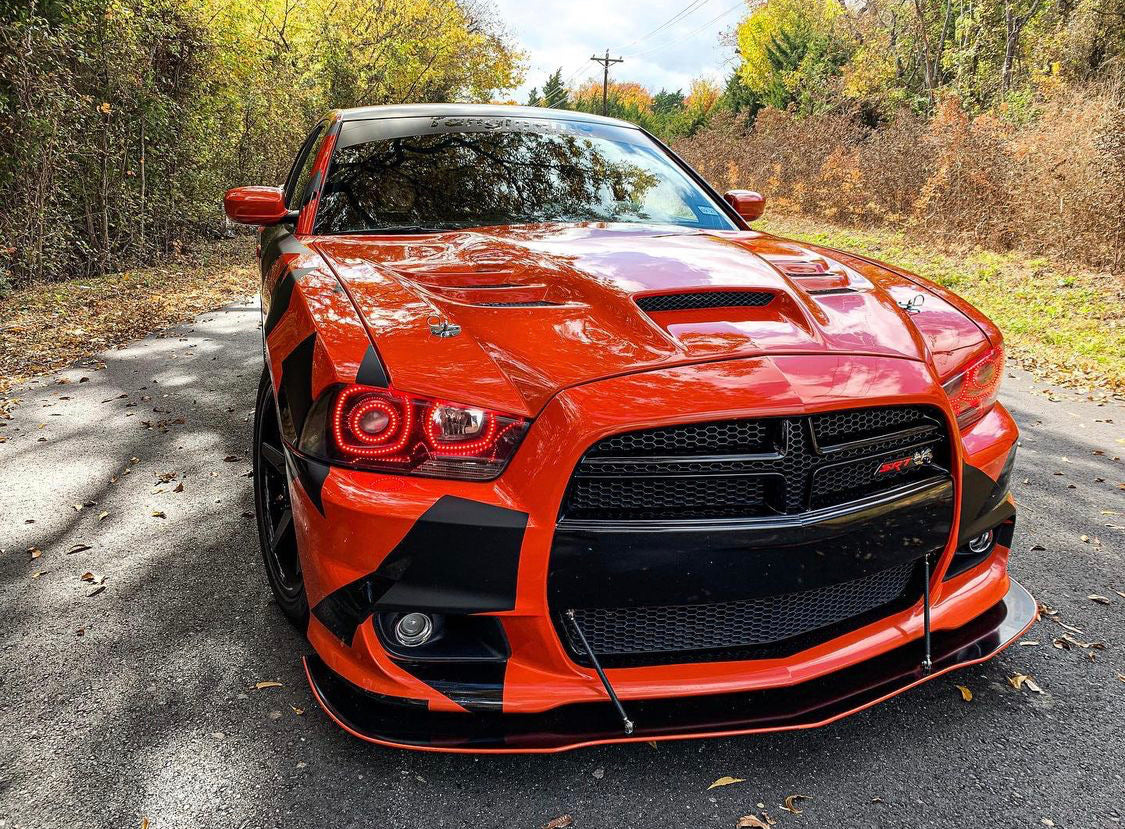 2011-2014 Dodge Charger RGBW Flow Series LED Halo Projector Headlights - Image 16