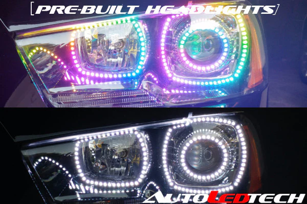2011-2014 Dodge Charger RGBW Flow Series LED Halo Projector Headlights - Image 20