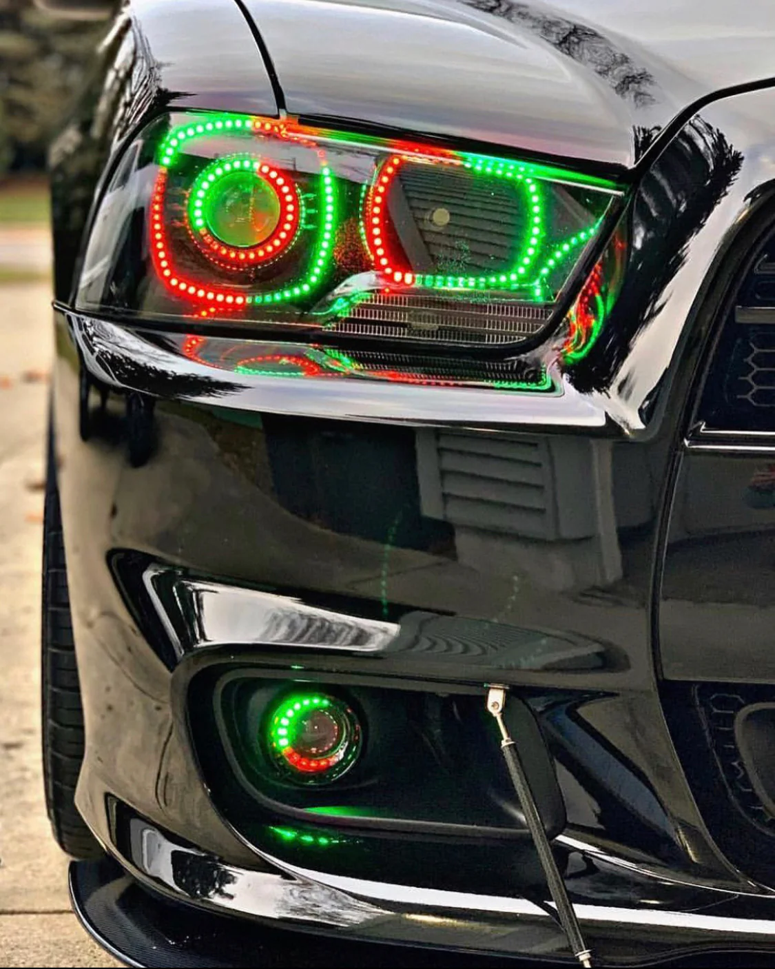 2011-2014 Dodge Charger RGBW Flow Series LED Halo Projector Headlights - Image 22