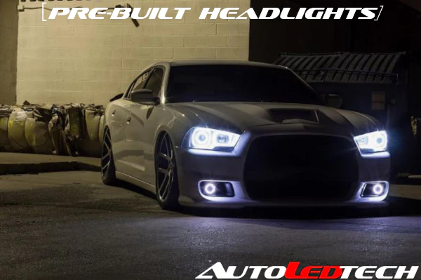 2011-2014 Dodge Charger RGBW Flow Series LED Halo Projector Headlights - Image 24