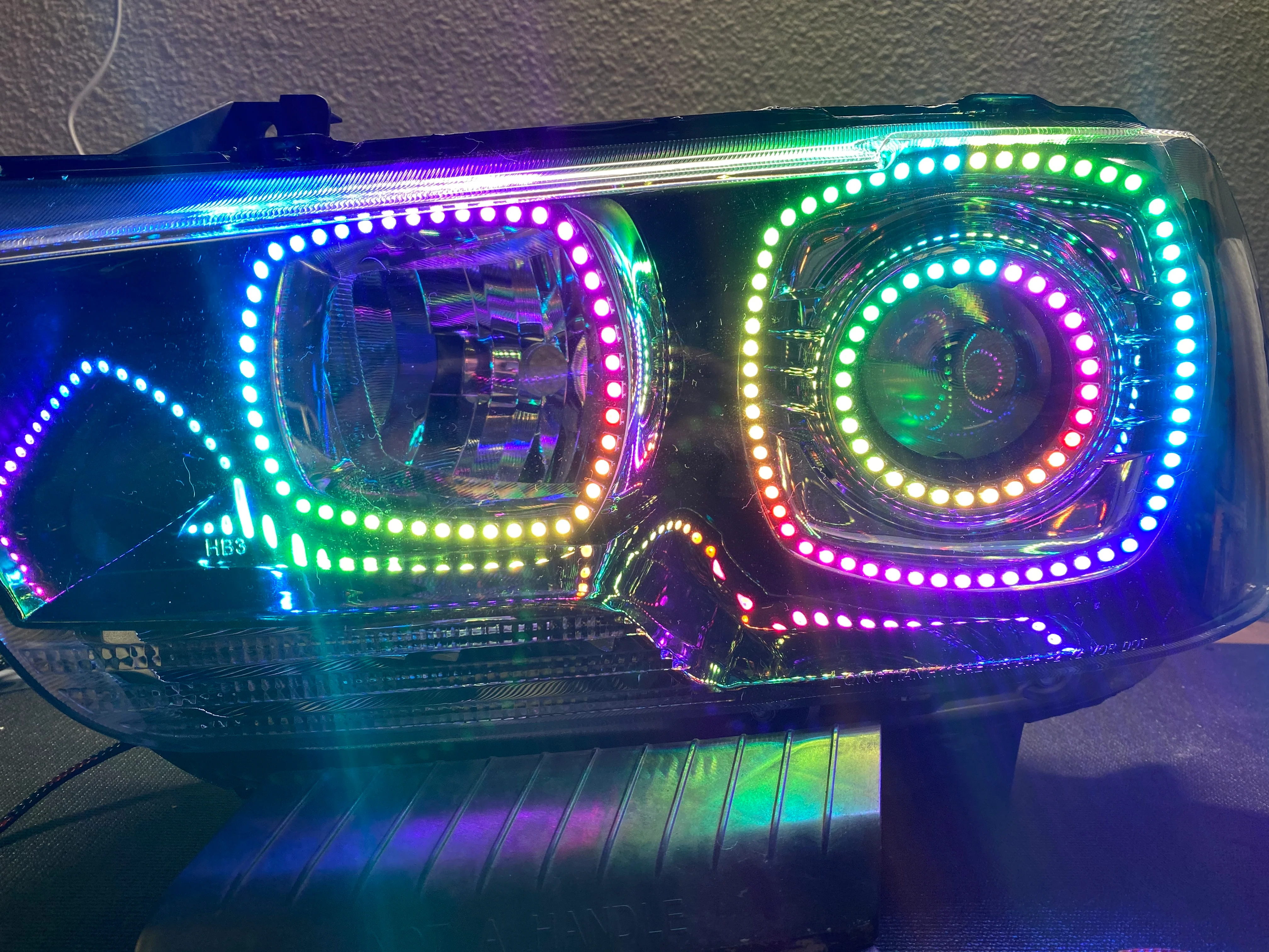 2011-2014 Dodge Charger RGBW Flow Series LED Halo Projector Headlights - Image 3