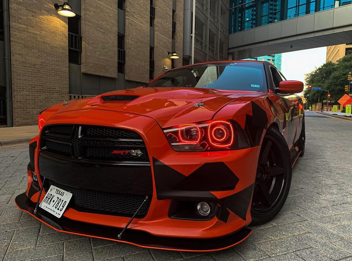 2011-2014 Dodge Charger RGBW Flow Series LED Halo Projector Headlights - Image 9