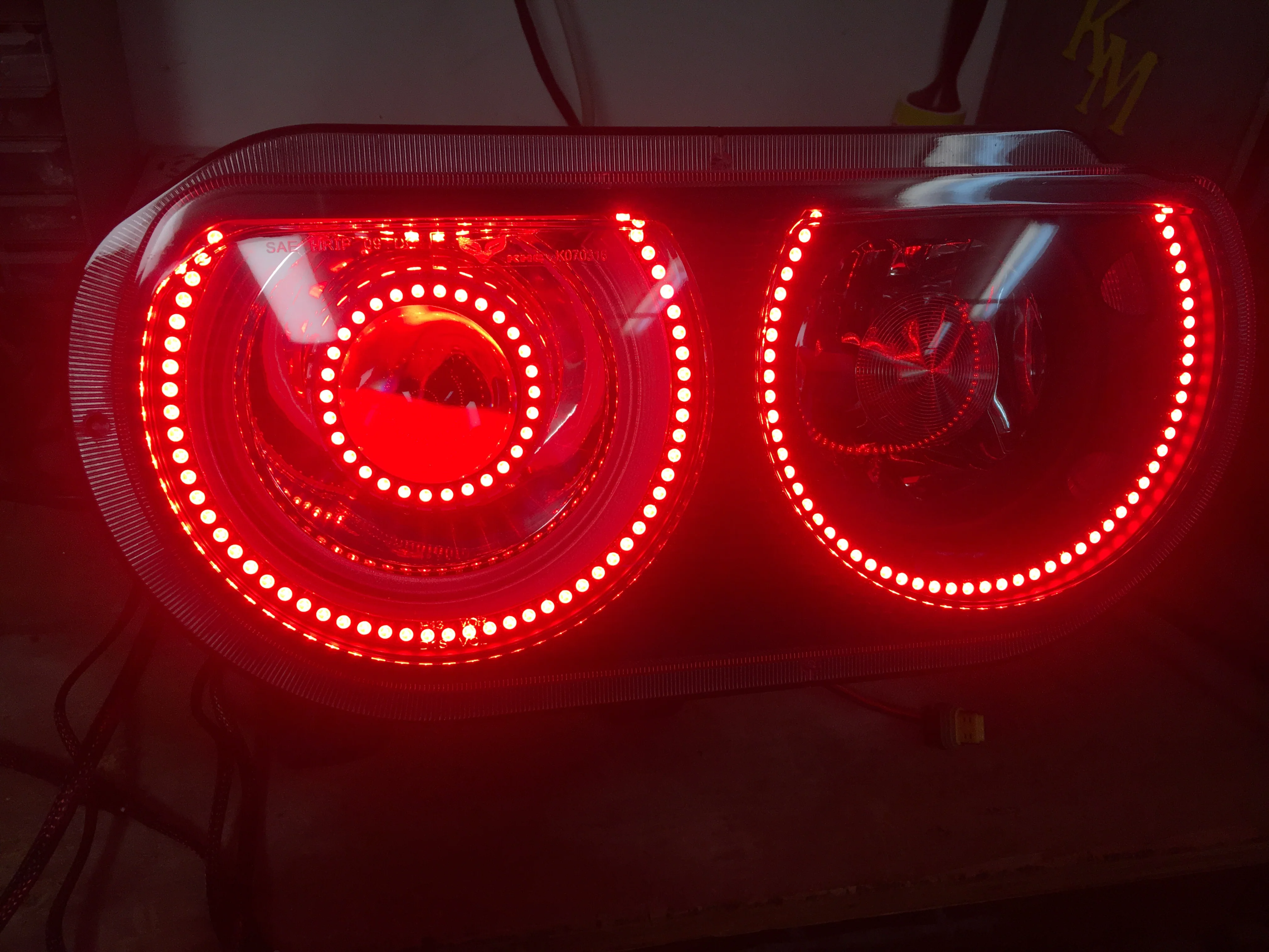 2008-2014 Dodge Challenger RGBW Color-Chasing LED Halo Prebuilt Projector Headlights (Flow Series) - Image 13