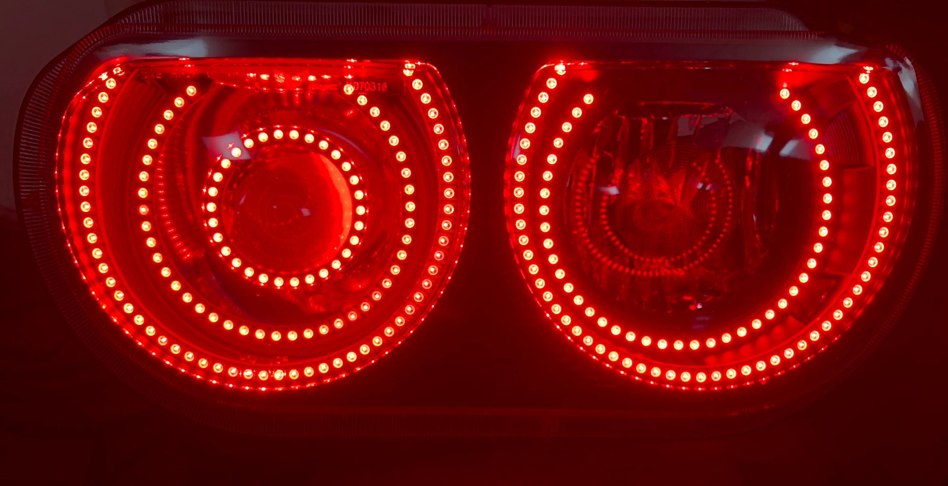 2008-2014 Dodge Challenger RGBW Color-Chasing LED Halo Prebuilt Projector Headlights (Flow Series) - Image 14