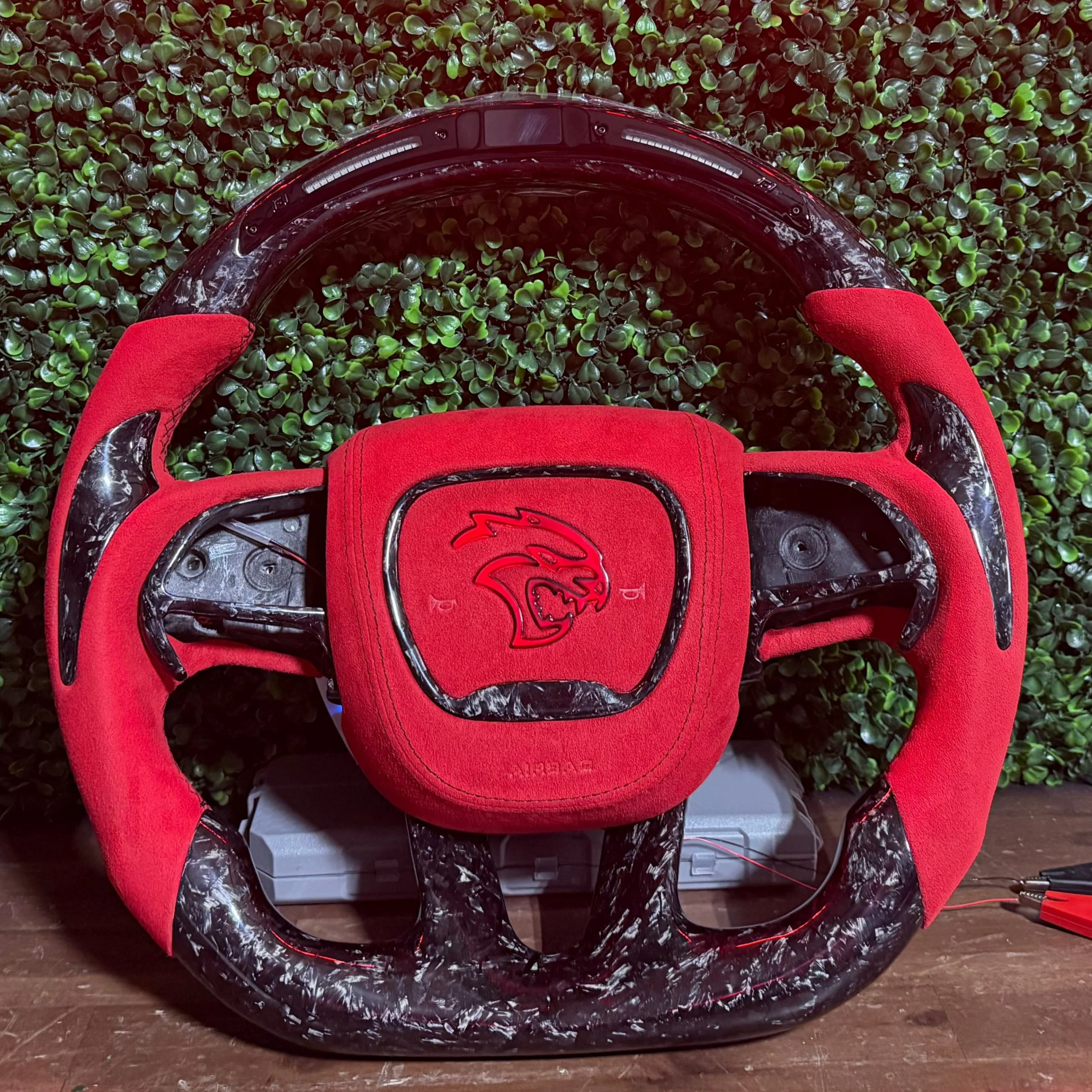 2015-2023 Dodge Charger Challenger Custom Carbon Fiber LED Steering Wheel - Image 5