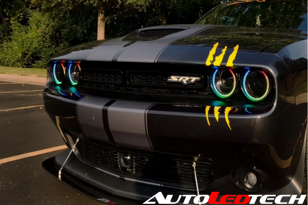2015-2023 Dodge Challenger WATERPROOF RGBW Color-Chasing Exterior Halo Kit (Flow Series) - Image 11